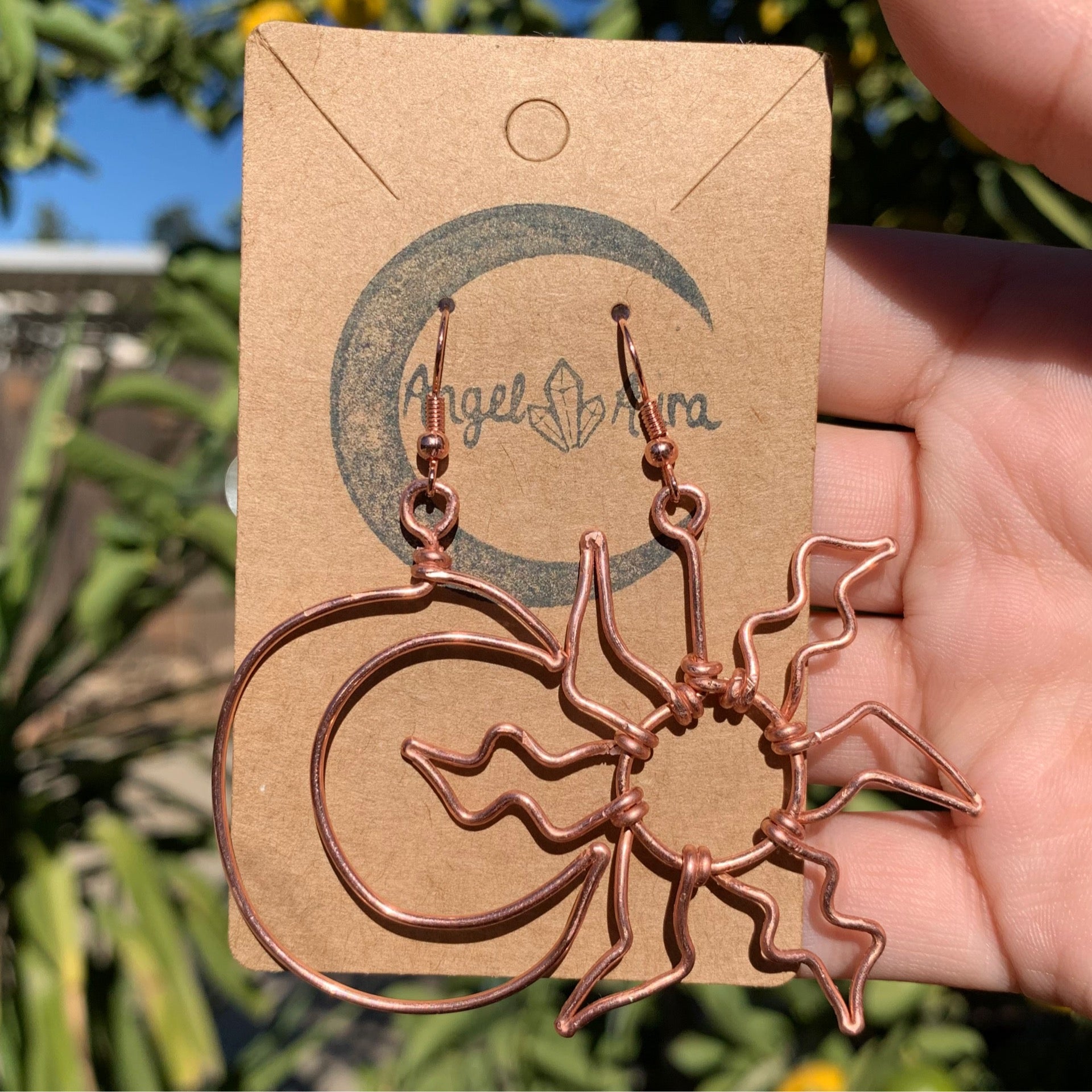 Sun and deals moon wire earrings